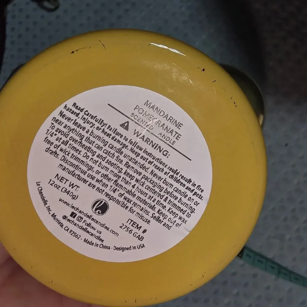 LE CHANDRELL NEW TANGERINE DREAM SCENT CANDLE NATURAL SOY